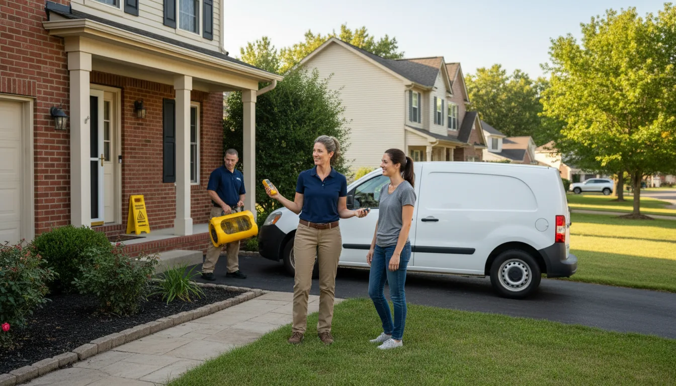 Residential water damage restoration in Miller City, IL